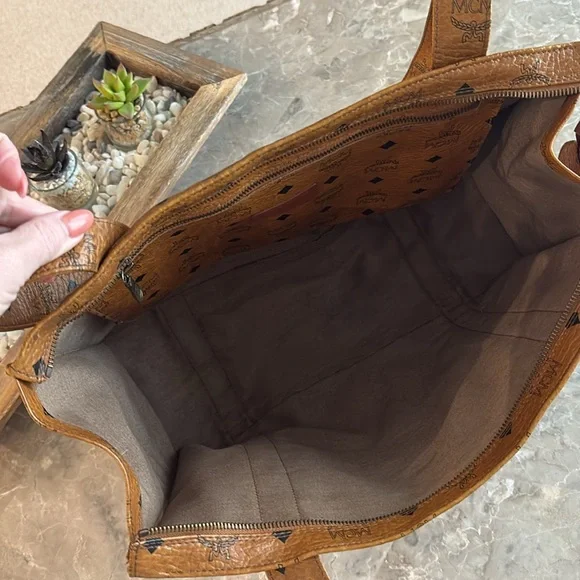 MCM Brown Monogram Tote Bag - Picture 9 of 16